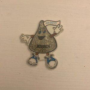 Hershey Park Hershey's Chocolate Kiss Plastic Souvenir Magnet JESSICA sparkly